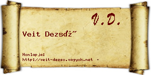 Veit Dezső névjegykártya